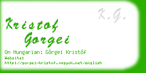 kristof gorgei business card